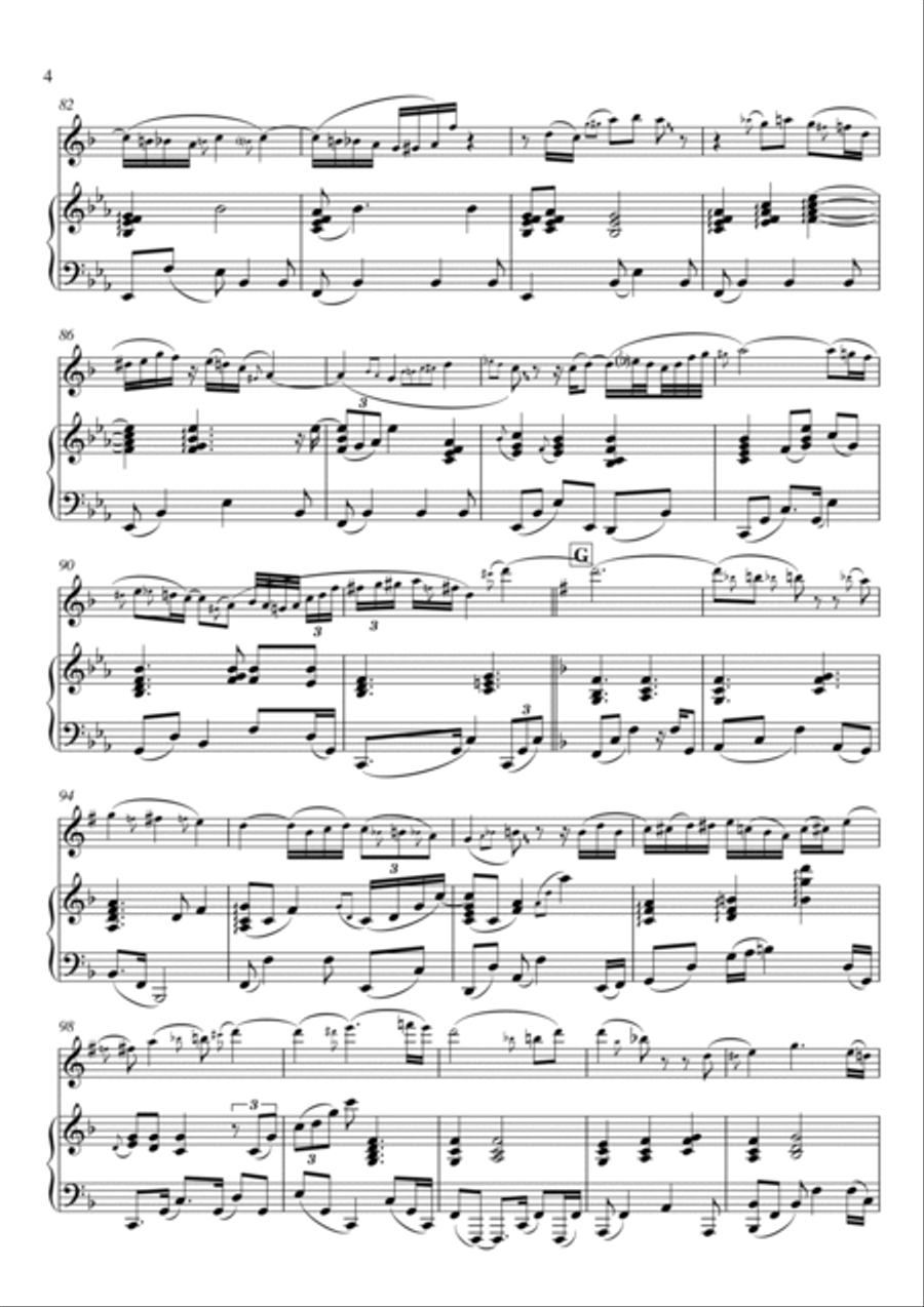 Amazing grace (piano & soprano saxophone) Soprano Saxophone scores gallery preview page 4