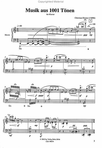 Musik aus 1001 Tönen für Klavier (1998)
