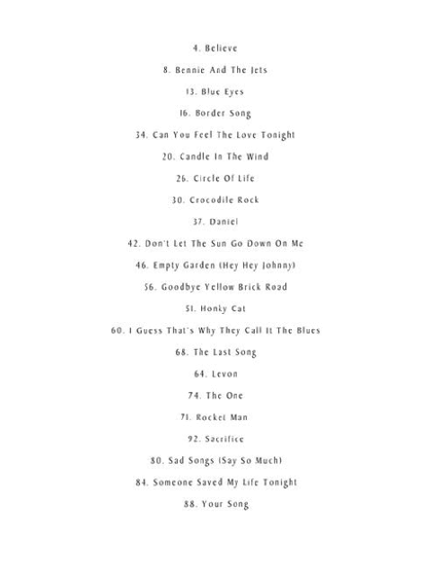 The Elton John Piano Solo Collection Piano Solo scores gallery preview page 4