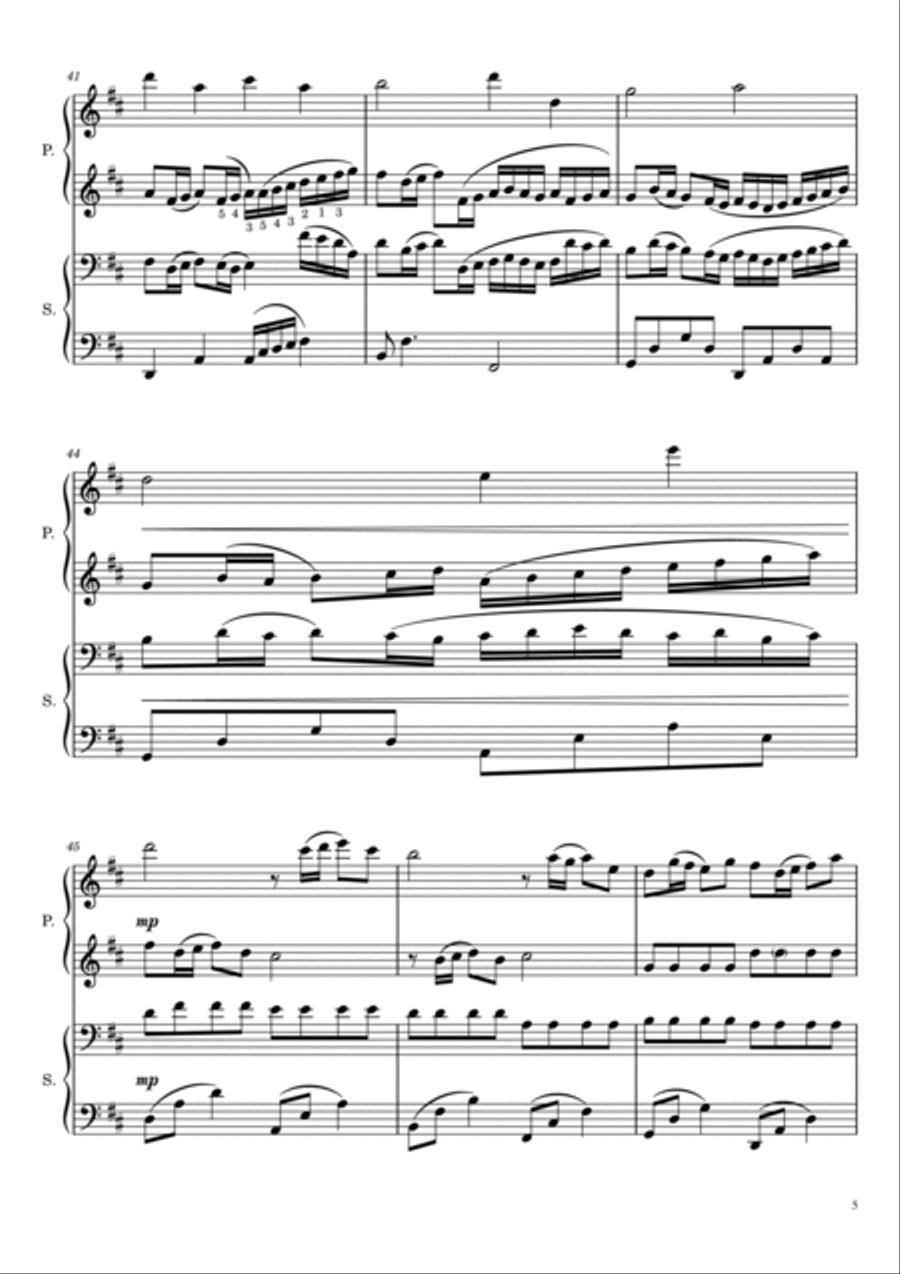 Canon in D - Piano Duet - For Four Hand -J.Pachelbel 1 Piano, 4-Hands scores gallery preview page 5