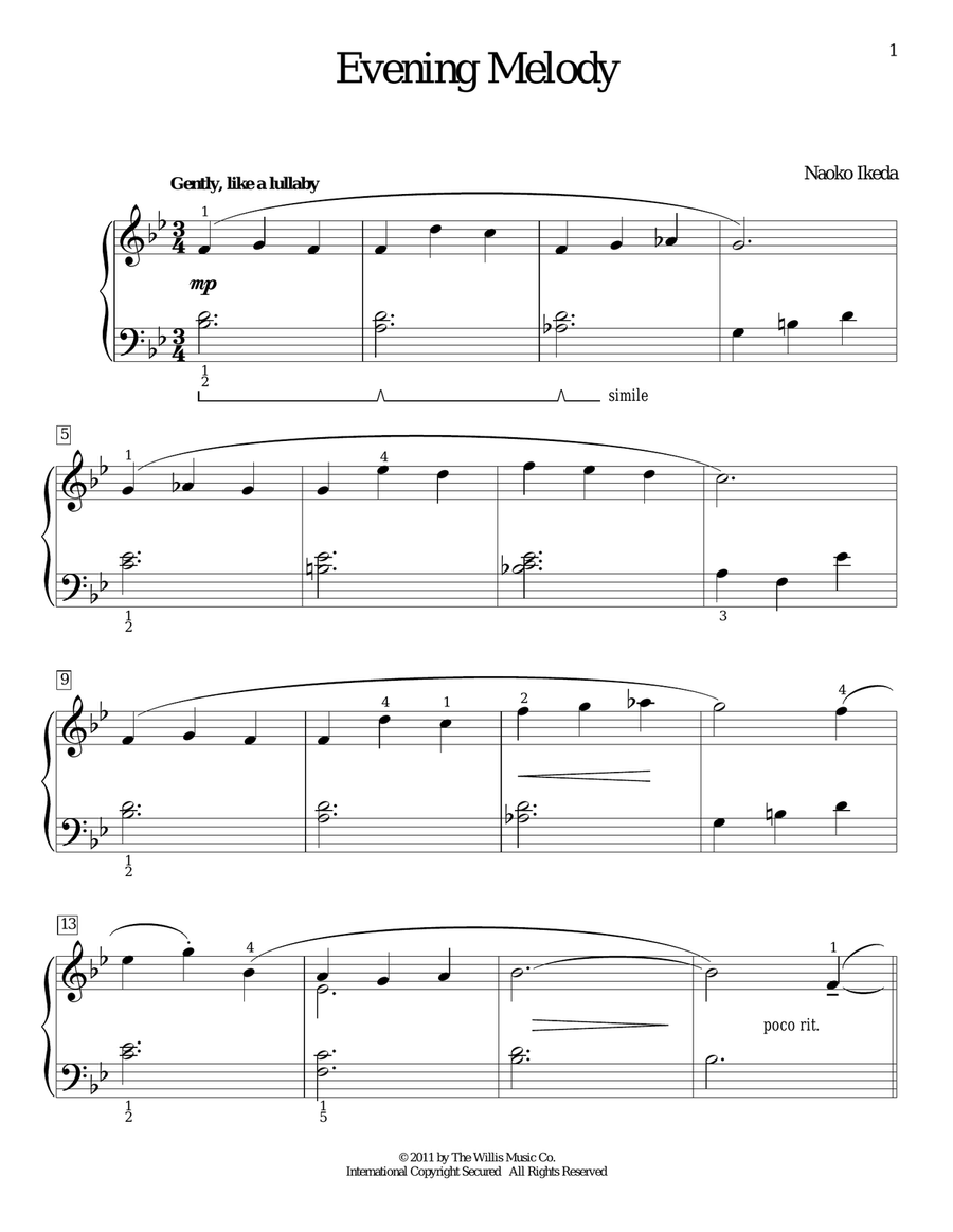 Evening Melody Piano Method scores gallery preview page 1