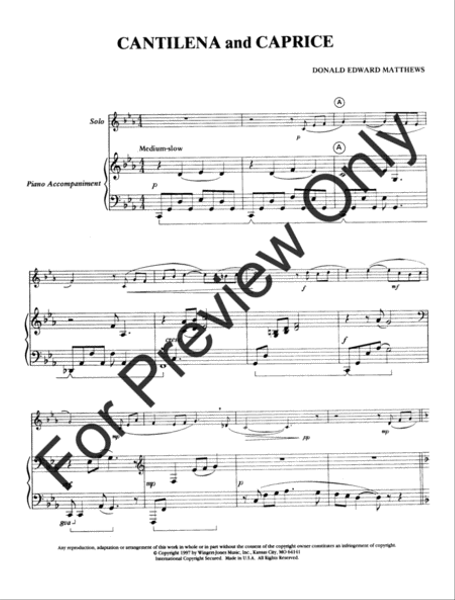 Cantilena and Caprice (Score) Tuba scores gallery preview page 4