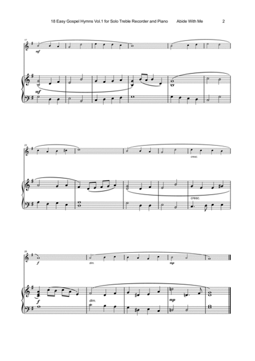 18 Gospel Hymns Vol.1 for Solo Treble Recorder and Piano
