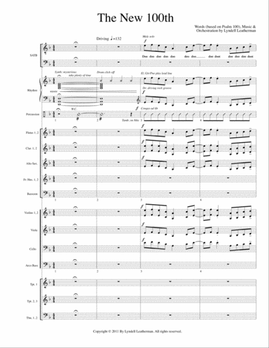The New 100th--full score and parts 4-Part scores gallery preview page 1