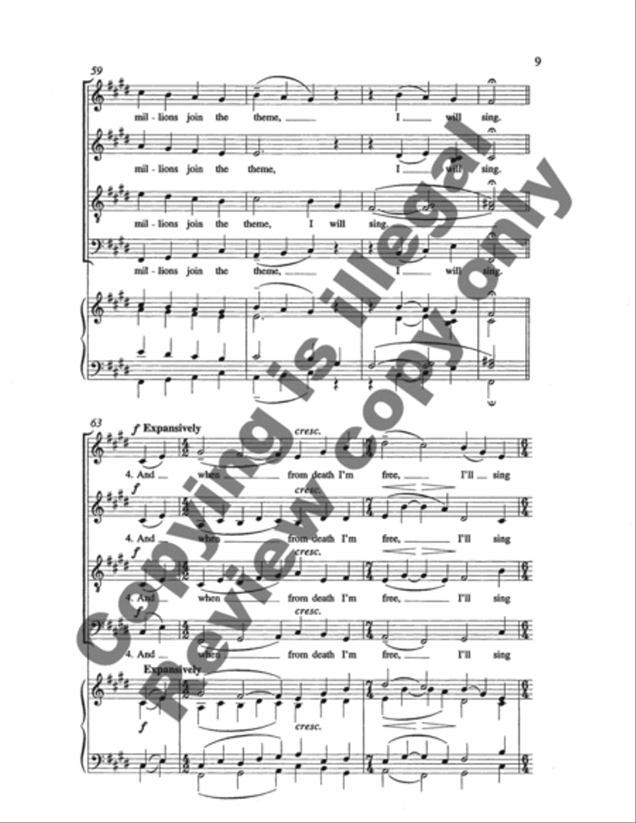 Three American Hymn-Tune Settings: 2. What Wondrous Love is This? 4-Part scores gallery preview page 8