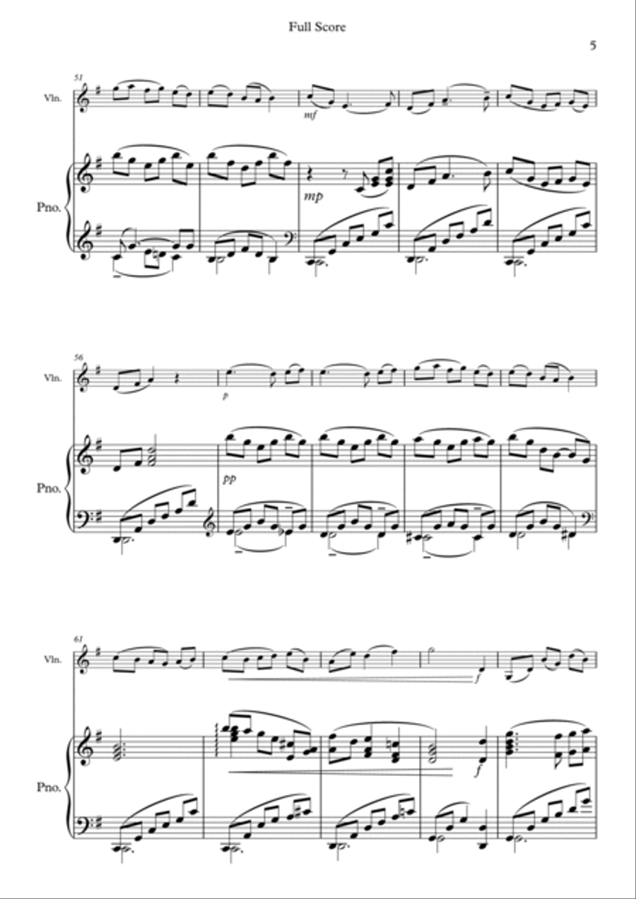 Furgary (Violin and Piano - First Theme Only Arrangement) Chamber Music scores gallery preview page 5