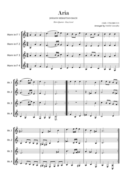 Aria - JOHANN SEBASTIAN BACH / Horn Quartet / A653417