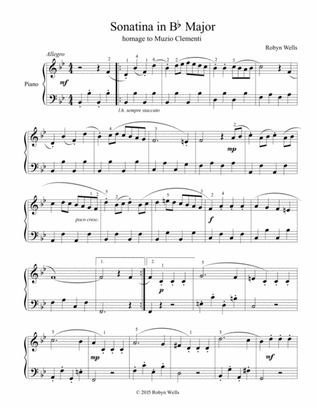 Sonatina in B-flat Major, Homage to Muzio Clementi