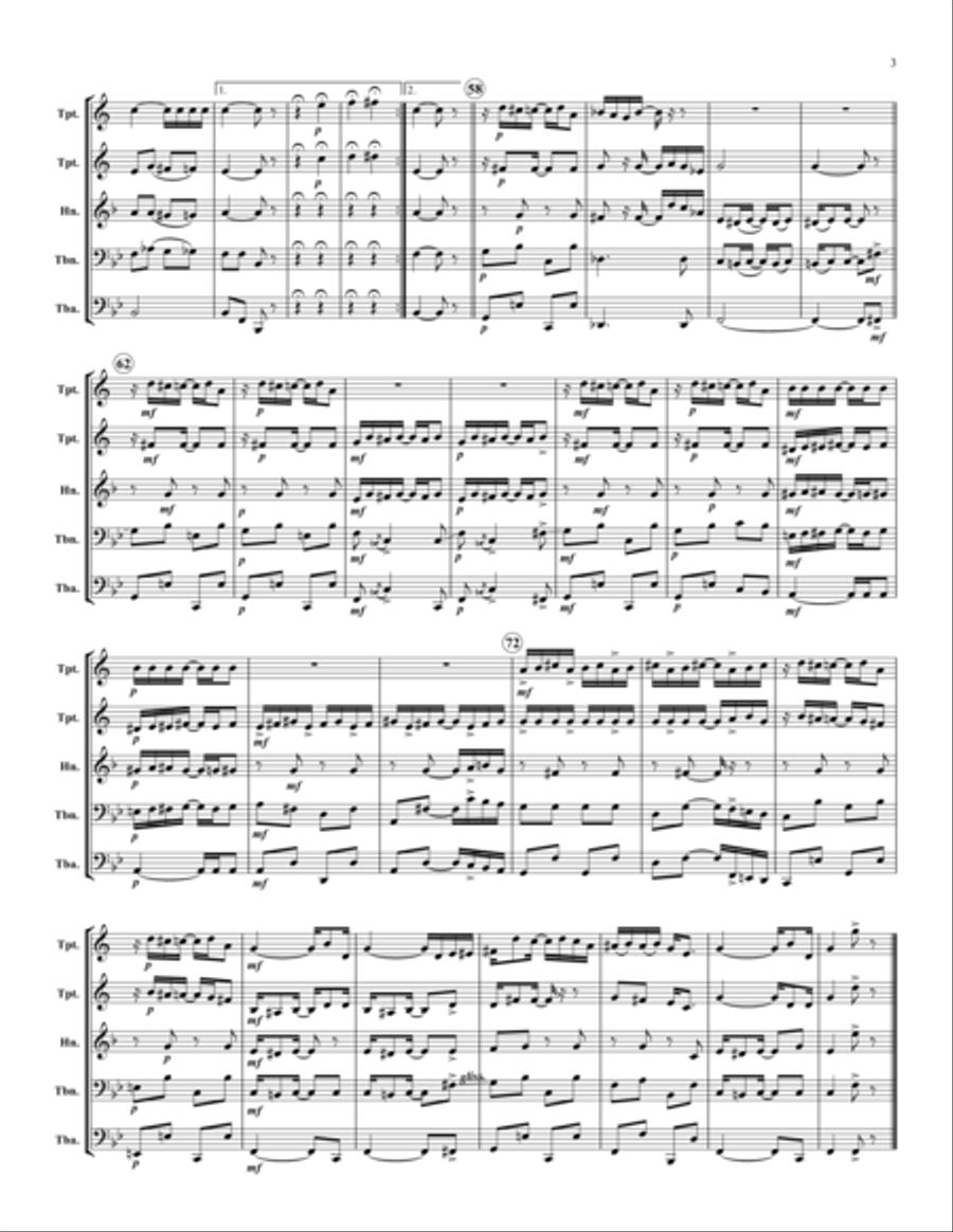 The Memphis Blues The Memphis Blues Brass Quintet scores gallery preview page 3