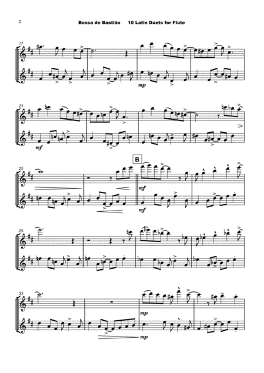 10 Latin Duets, for Flute Flute Duet scores gallery preview page 4