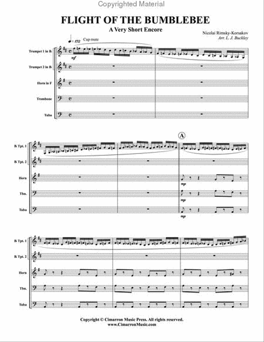Flight of the Bumblebee Brass Quintet scores gallery preview page 2