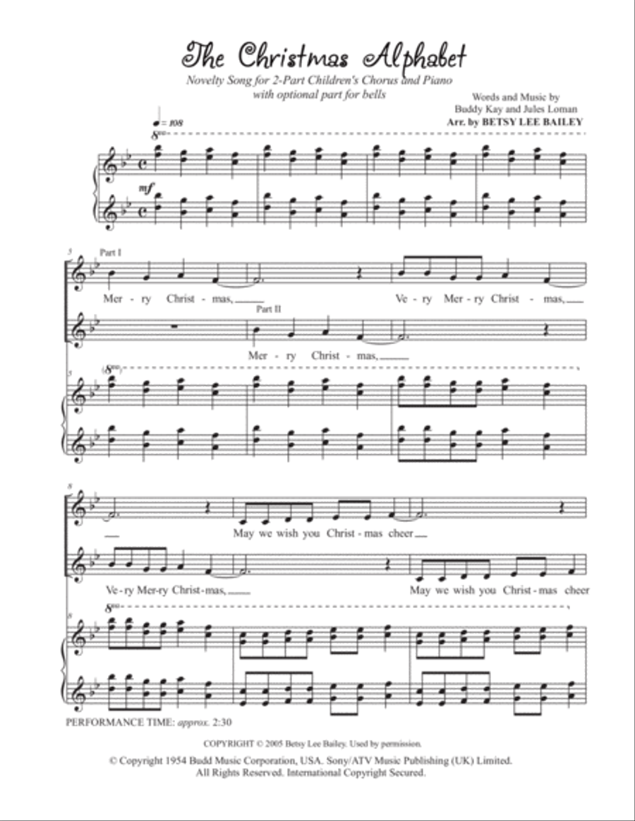 Christmas Alphabet 2-Part scores gallery preview page 2