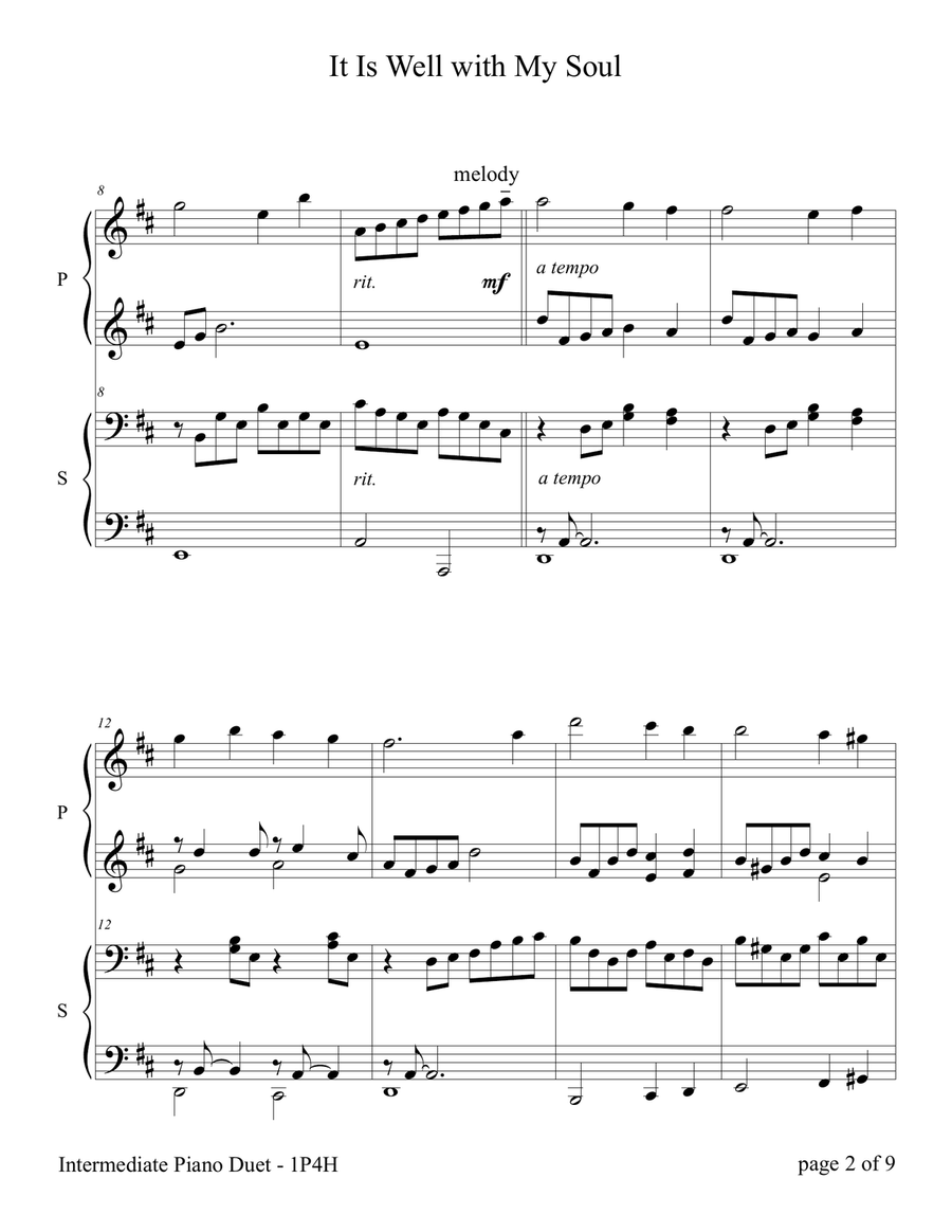 It Is Well (1 Piano, 4 Hands Duet) 1 Piano, 4-Hands scores gallery preview page 4