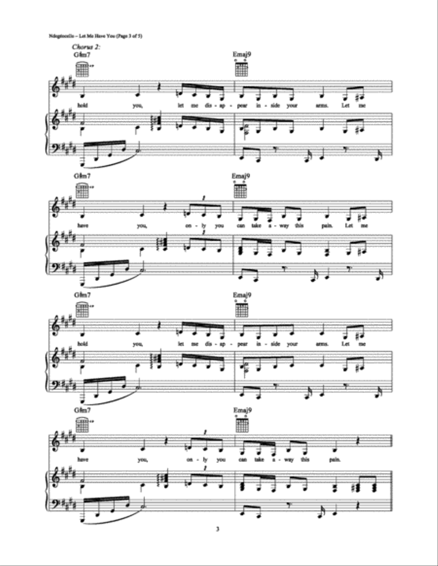 Let Me Have You Piano, Vocal, Guitar scores gallery preview page 3
