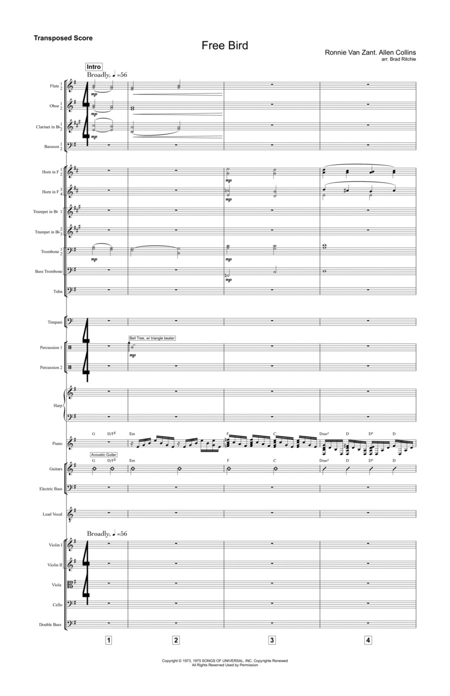 Free Bird Free Bird Full Orchestra scores gallery preview page 1