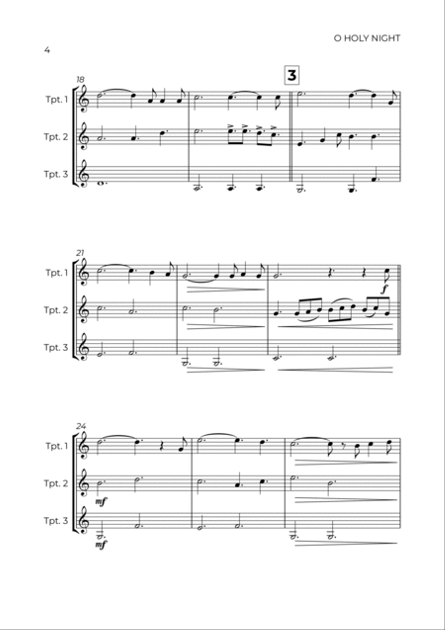 O Holy Night Brass Ensemble scores gallery preview page 4