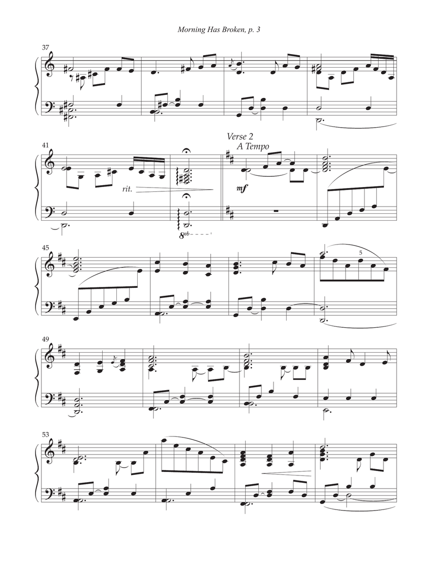 Morning Has Broken Piano Solo scores gallery preview page 4