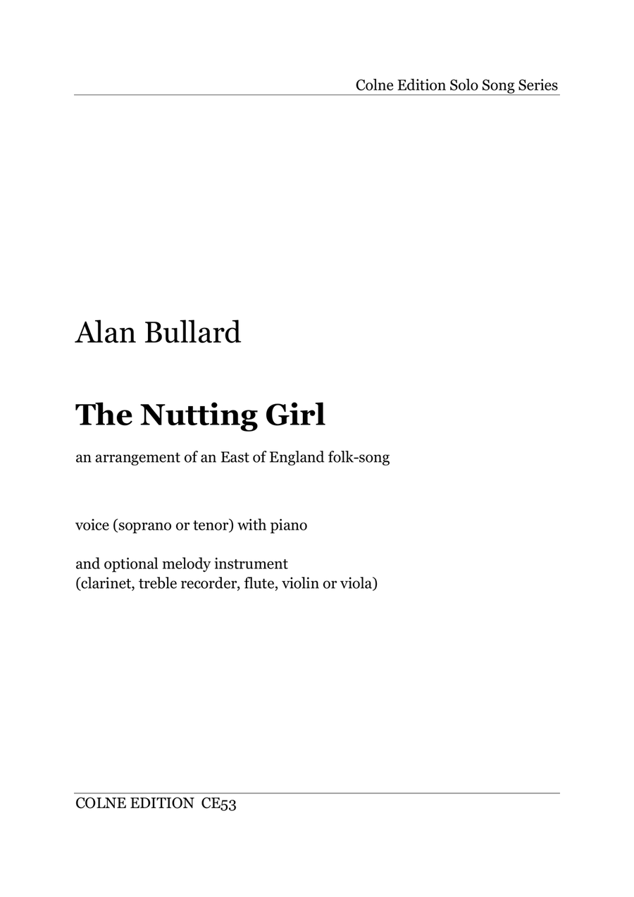 The Nutting Girl (folk-song arranged for upper voice, piano and optional melody instrument) Piano, Vocal scores gallery preview page 1