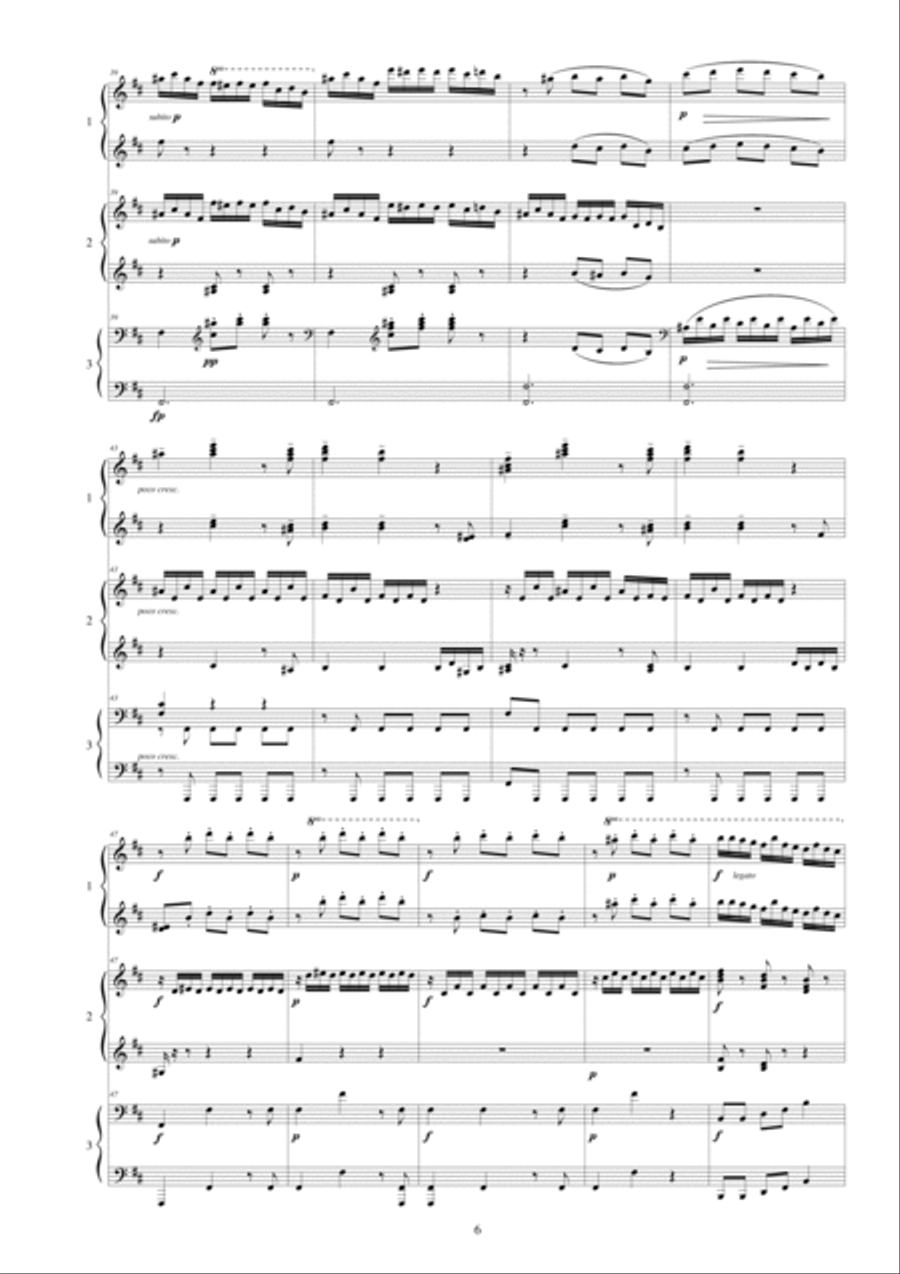J.S.Bach, Prelude to the Ratswahl Cantata, for 1 piano 6 hands Piano scores gallery preview page 4