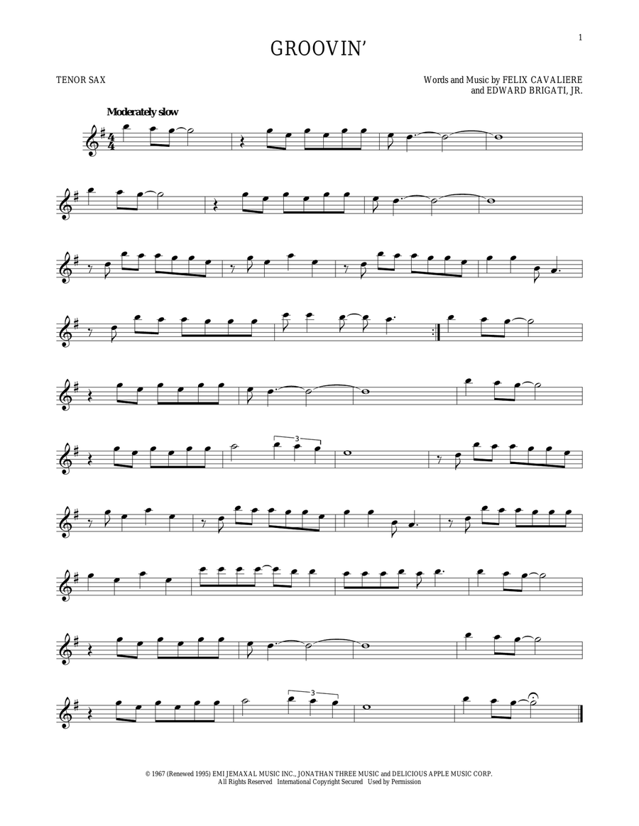 Groovin' Tenor Saxophone scores gallery preview page 1