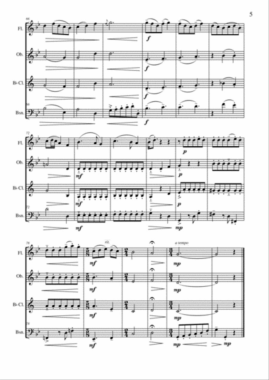 Ó Carolan's Welcome Ó Carolan's Welcome Woodwind Quartet scores gallery preview page 6