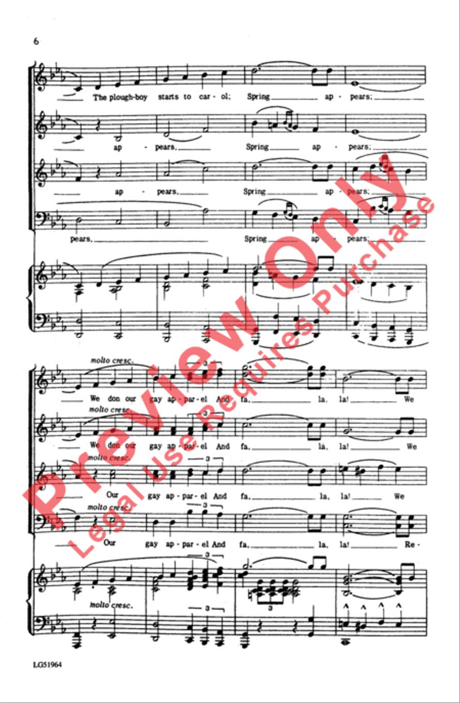 Sing of Spring 4-Part scores gallery preview page 6