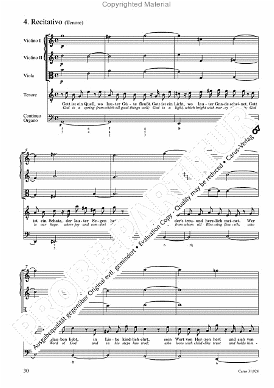 Rejoice! The passing year is ended (Gottlob! nun geht das Jahr zu Ende) 4-Part scores gallery preview page 32