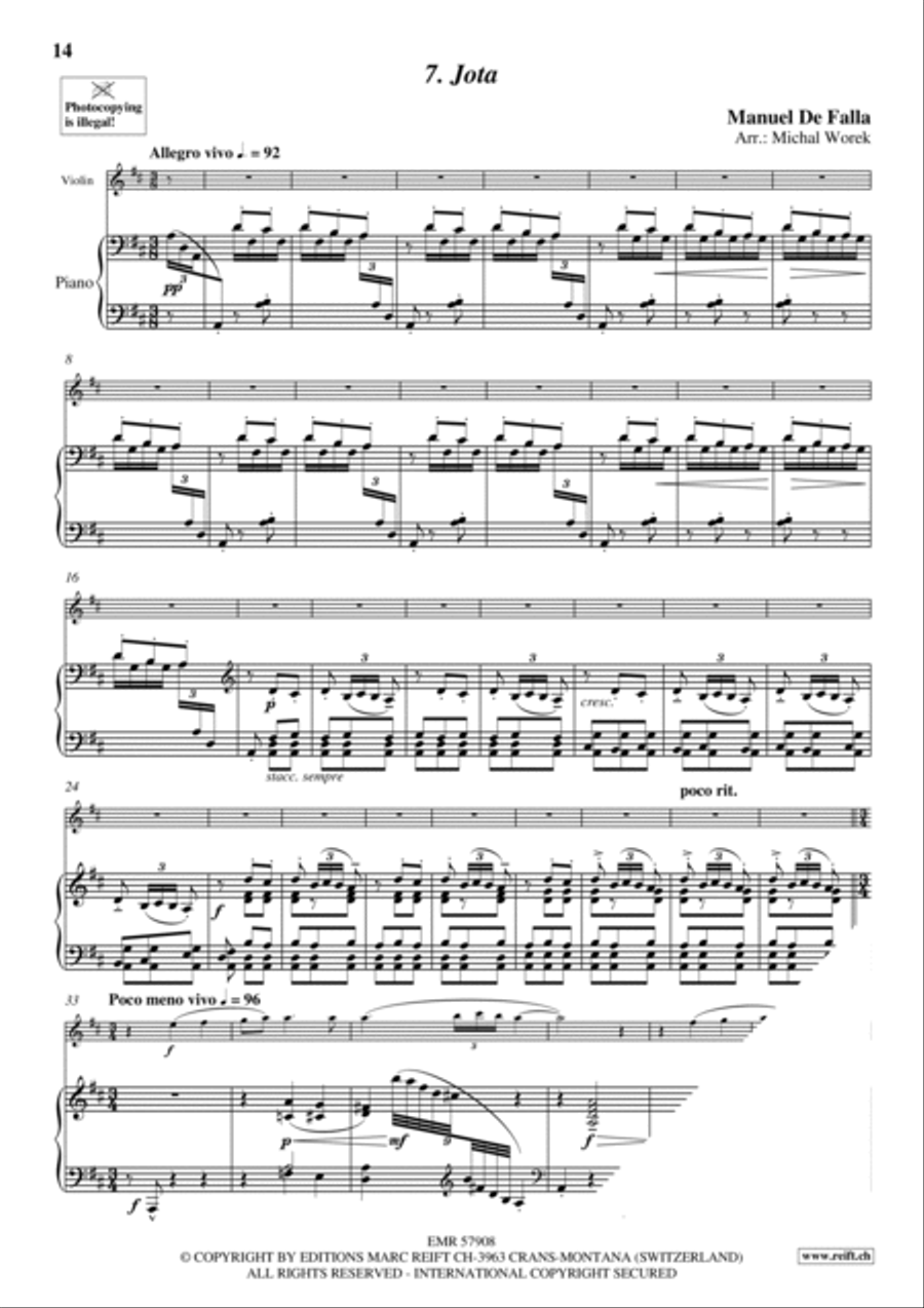 7 Popular Spanish Songs Violin Solo scores gallery preview page 10