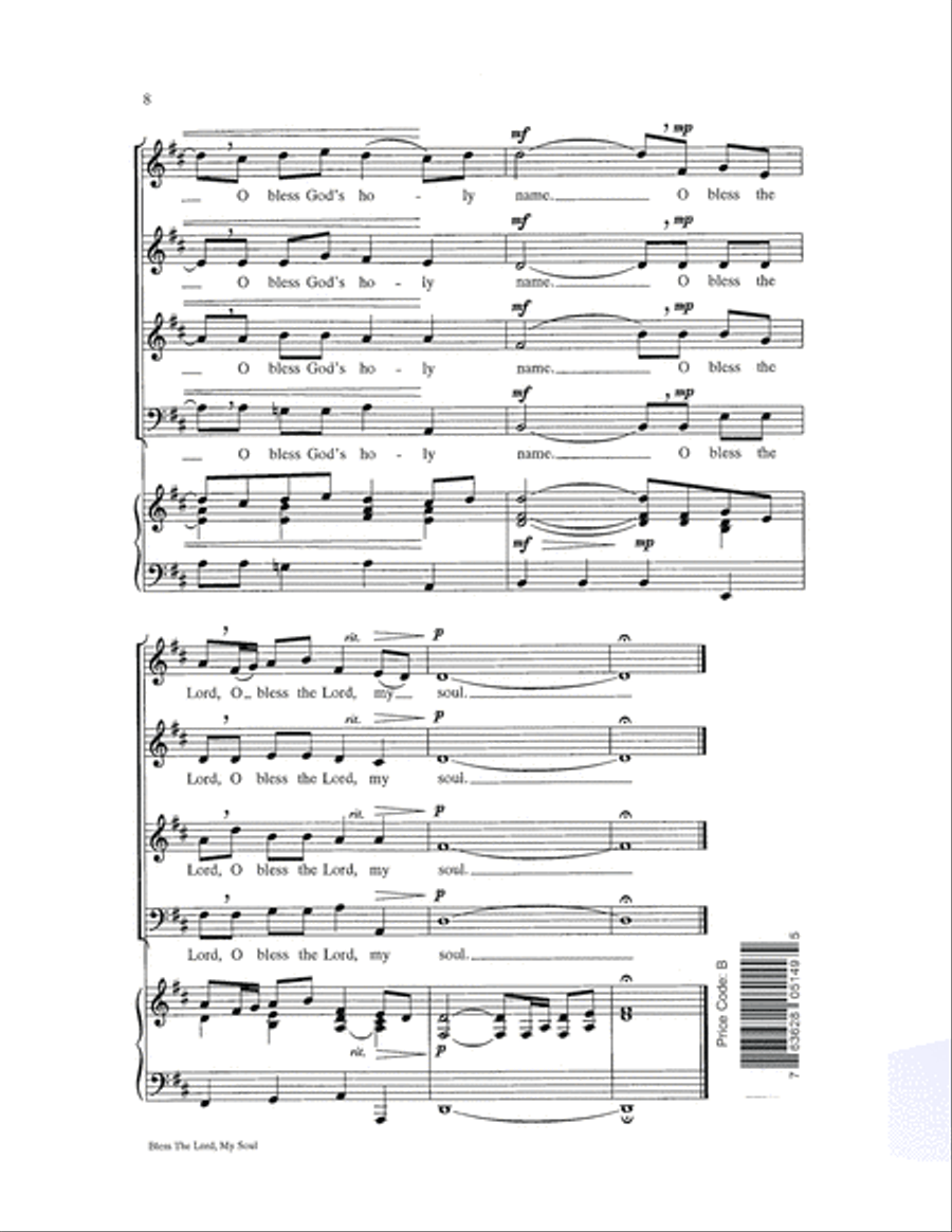 Bless the Lord, My Soul 4-Part scores gallery preview page 8