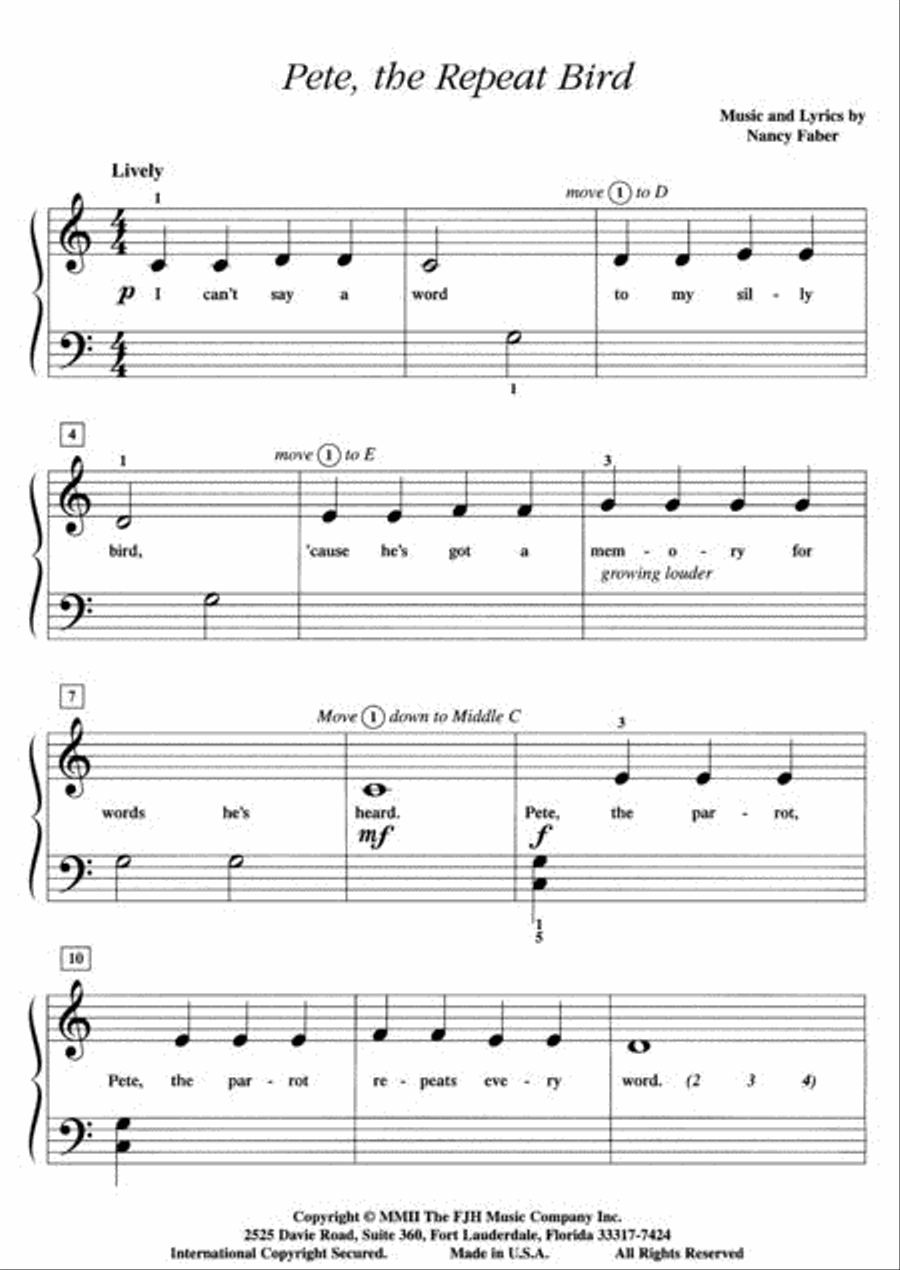Pete, the Repeat Bird Piano Method scores gallery preview page 2