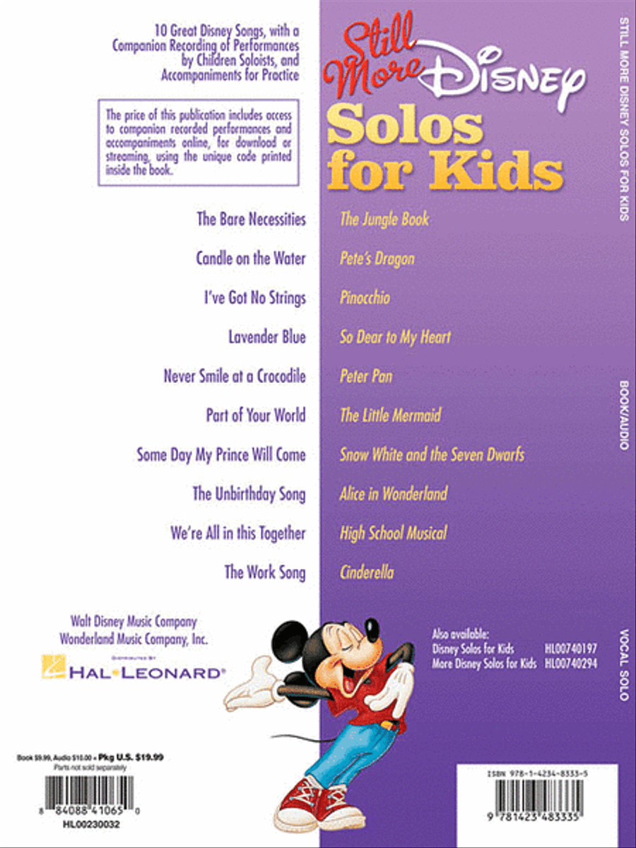 Still More Disney Solos for Kids Voice scores gallery preview page 2