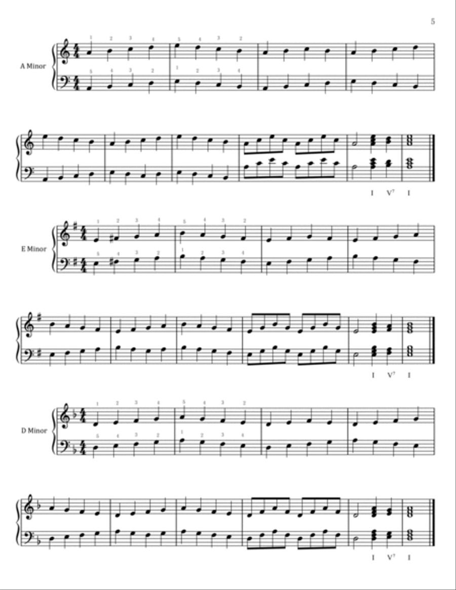 Jeff Manookian - Scales, Arpeggios, and Cadences - Original With Fingered Complete Easy Piano scores gallery preview page 6