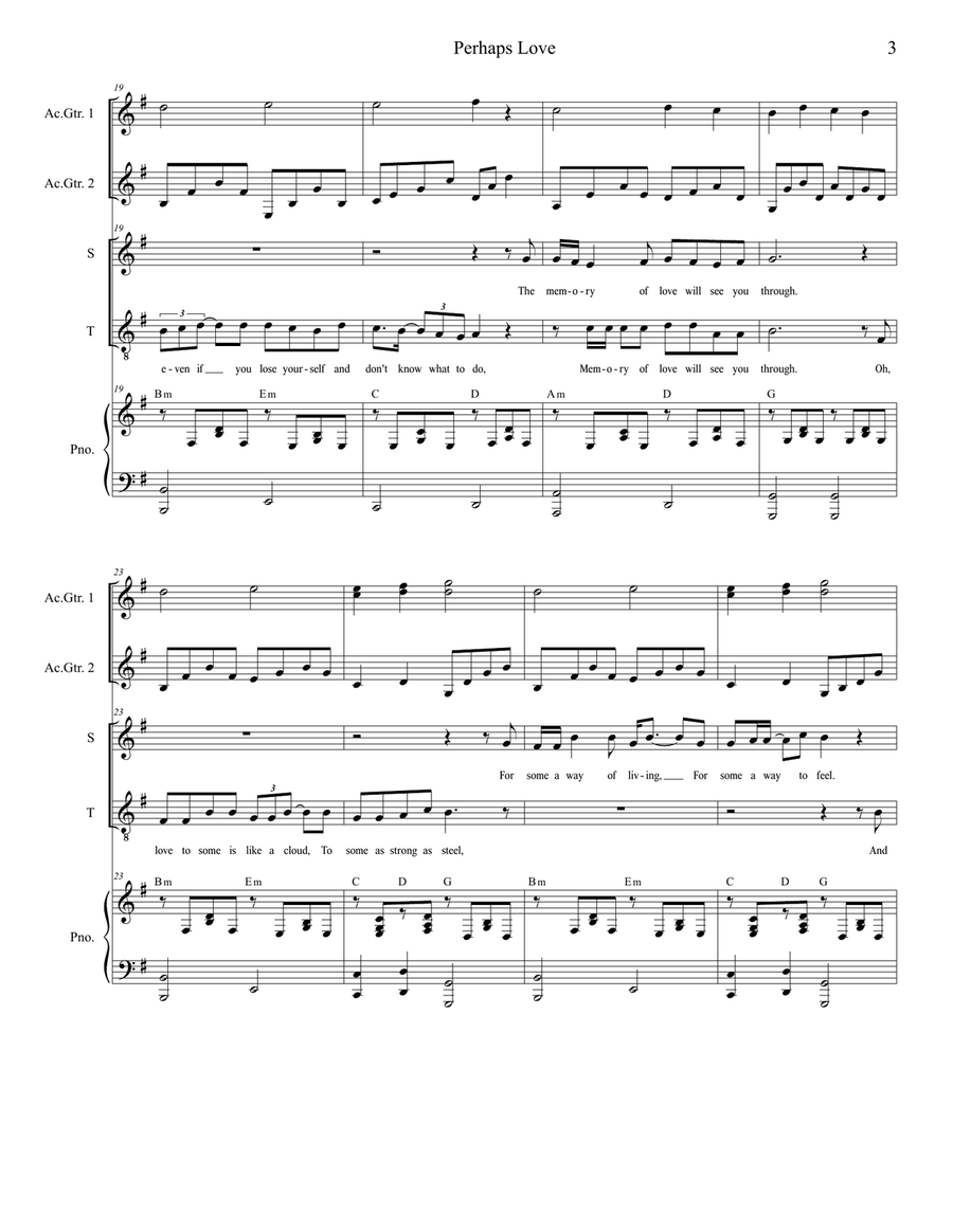 Perhaps Love Perhaps Love Vocal Duet scores gallery preview page 3