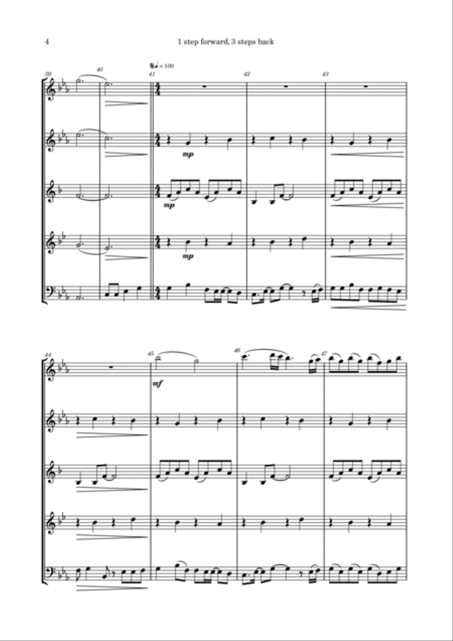 1 Step Forward, 3 Steps Back Woodwind Quintet scores gallery preview page 4