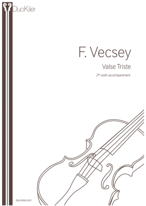 Book cover for Vecsey - Valse Triste, 2nd violin accompaniment