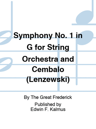 Book cover for Symphony No. 1 in G for String Orchestra and Cembalo (Lenzewski)