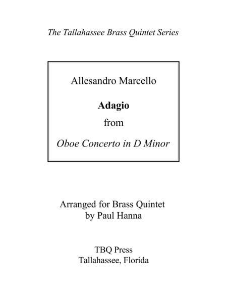 Adagio from Oboe Concerto in D Minor