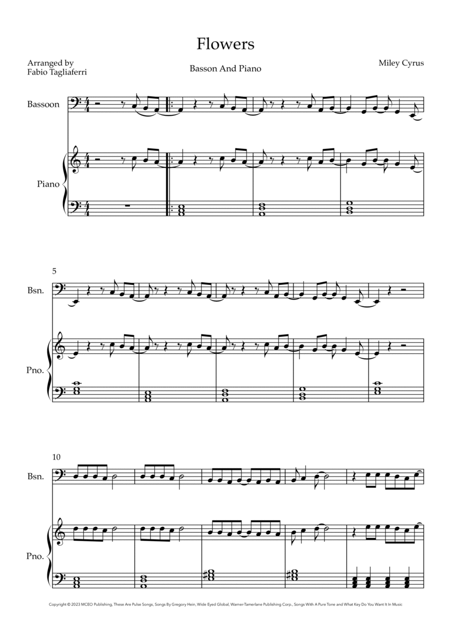 Flowers Bassoon scores gallery preview page 1