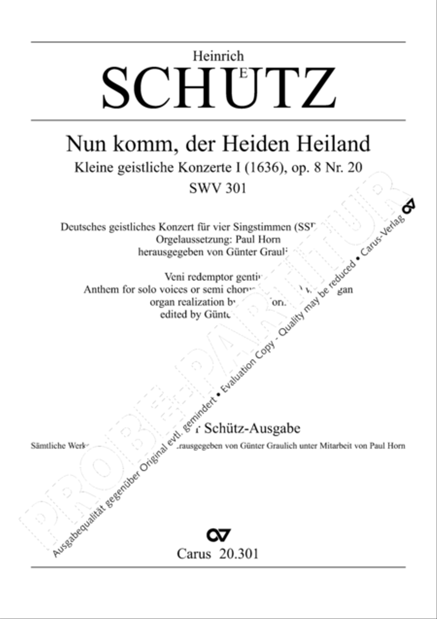 Now come, the nation's Saviour (Nun komm, der Heiden Heiland) Voice scores gallery preview page 2