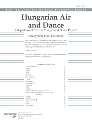 Hungarian Air and Dance: Score