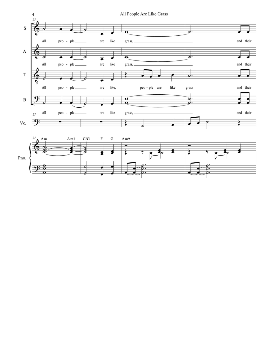 All People Are Like Grass 4-Part scores gallery preview page 4