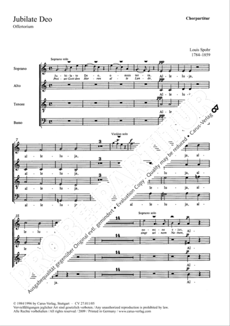 Jubilate Deo 4-Part scores gallery preview page 2