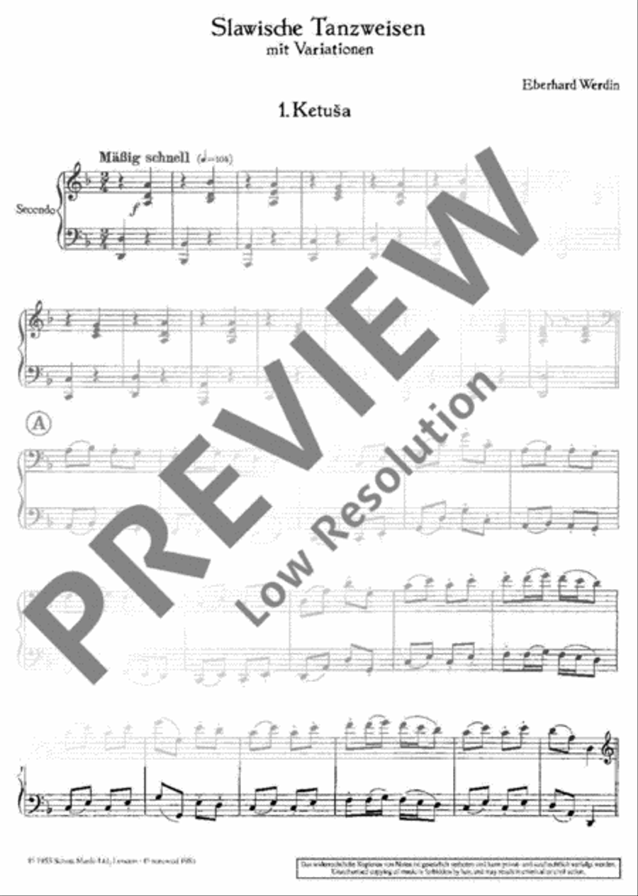 Slavonic Dances with Variations Piano Duet scores gallery preview page 3