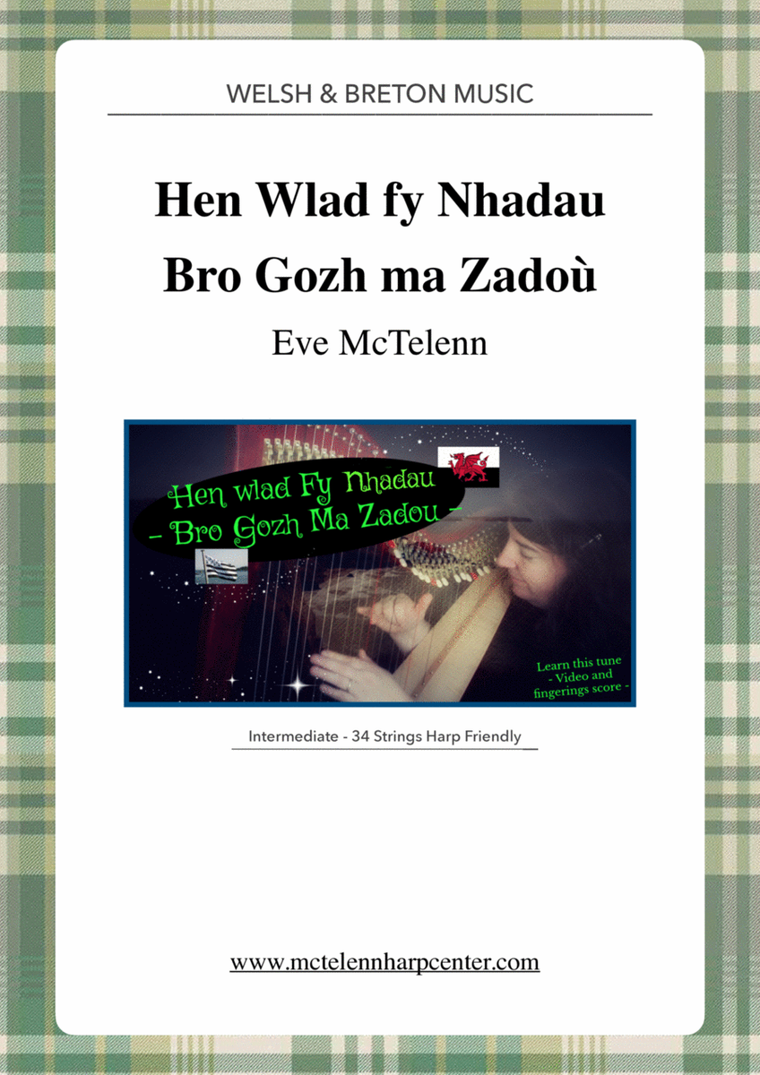 Hen Wlad Fy Nhadau / Bro Gozh Ma Zadoù - intermediate & 34 String Harp | McTelenn Harp Center image number null
