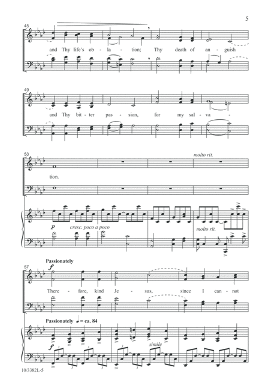 Ah, Holy Jesus 4-Part scores gallery preview page 6