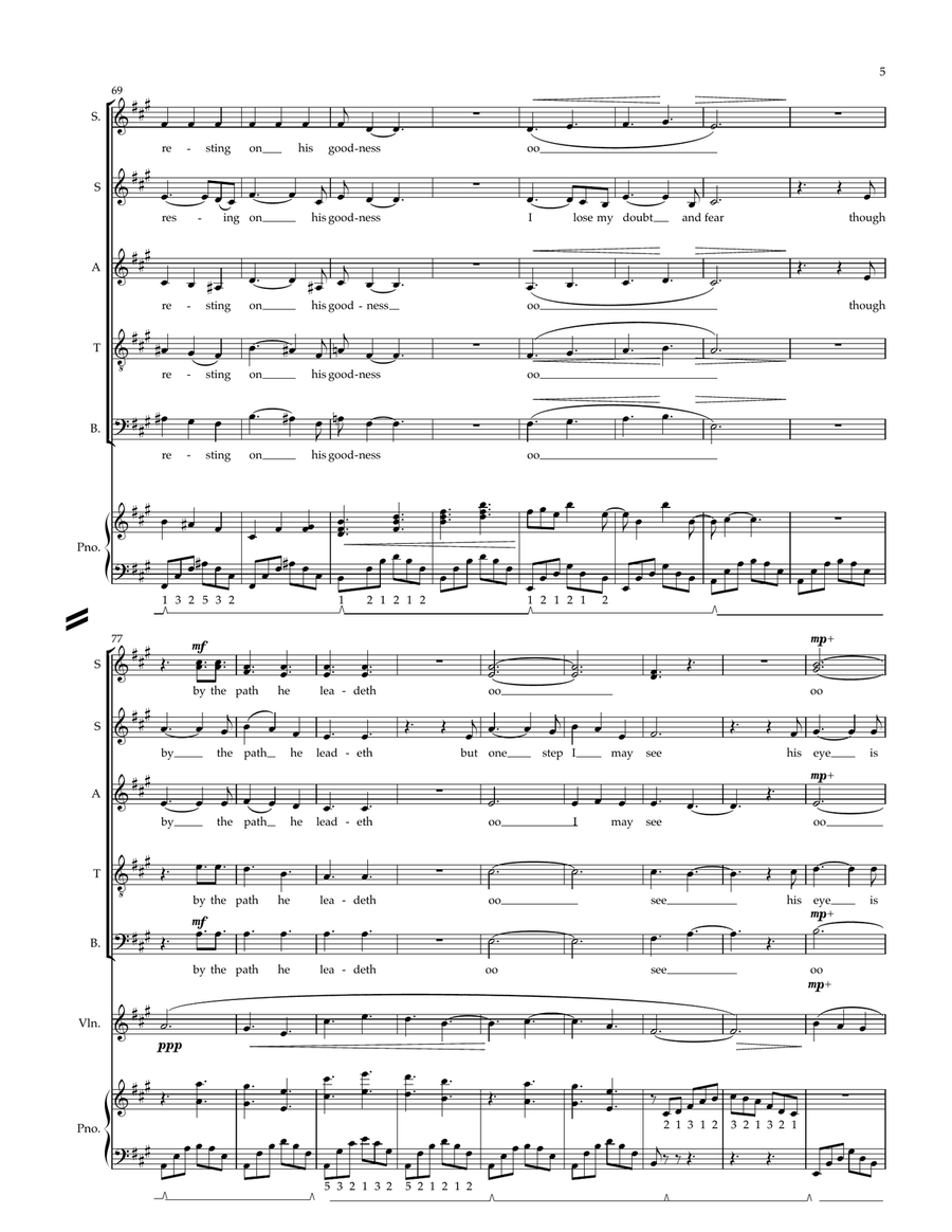 His Eye Is On The Sparrow 4-Part scores gallery preview page 5