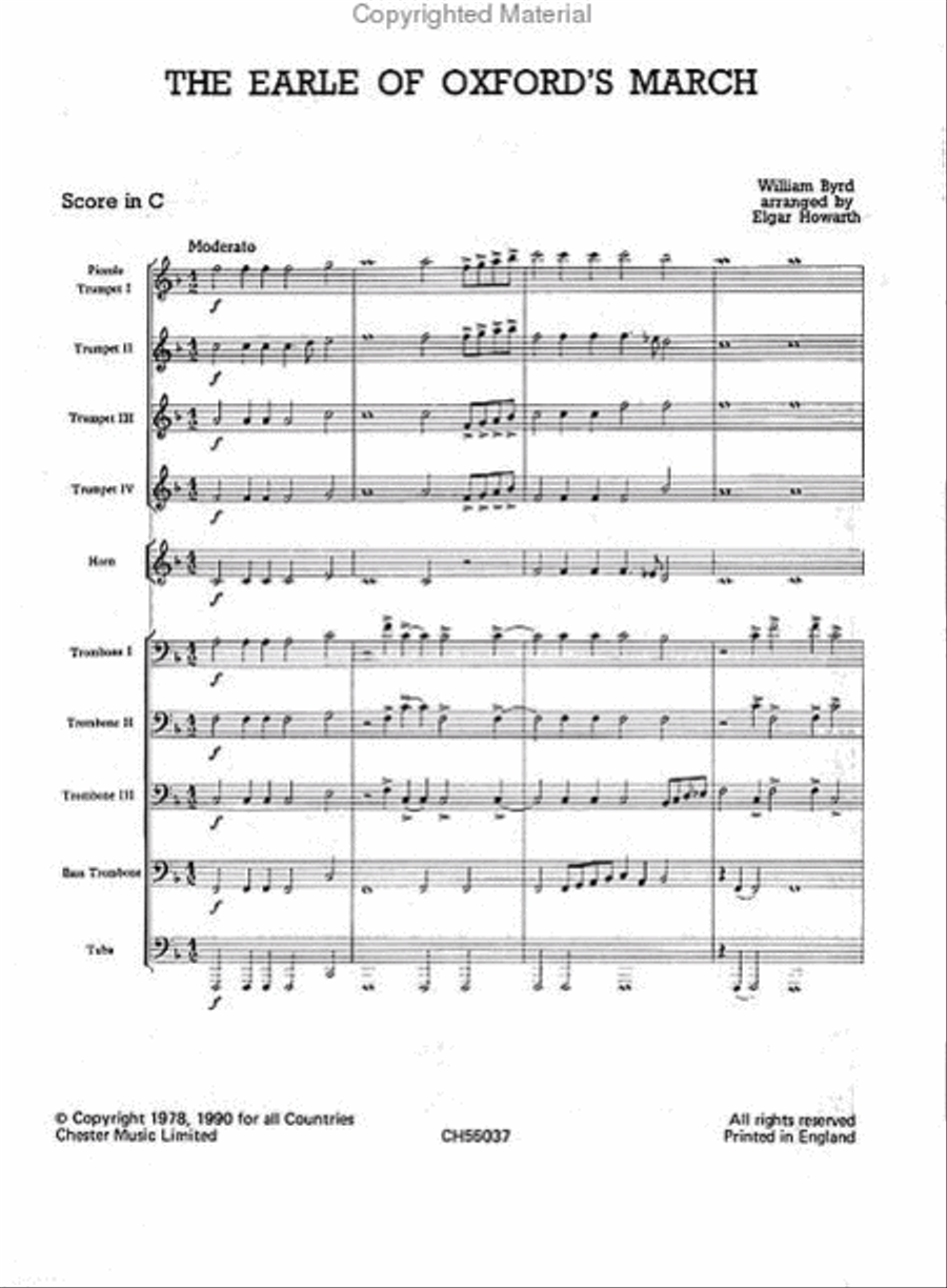 Earle Of Oxford's March (Just Brass No.26) Brass Ensemble scores gallery preview page 2