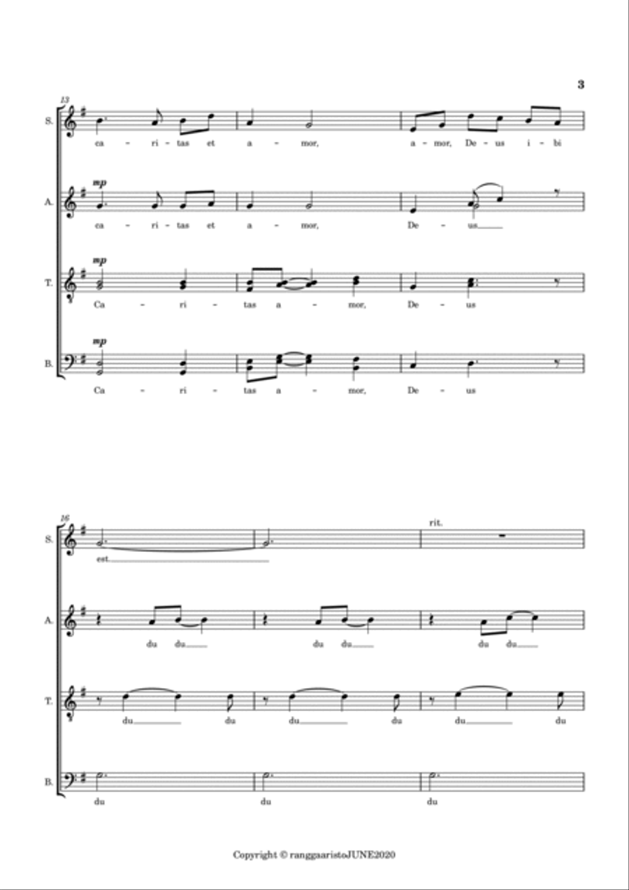 Ubi Caritas Et Amor Divisi scores gallery preview page 3