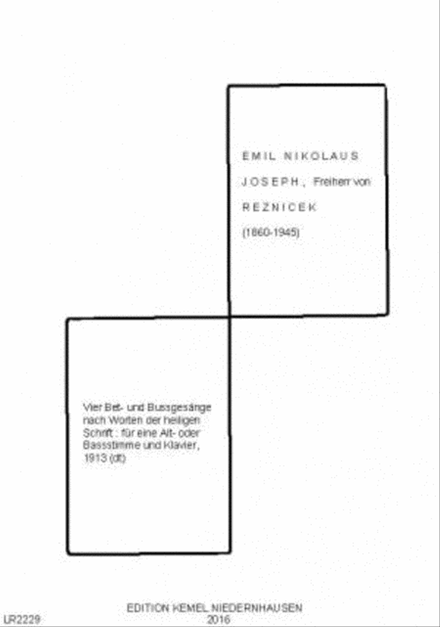 Vier Bet- und Bussgesänge nach Worten der heiligen Schrift Alto Voice scores gallery preview page 1