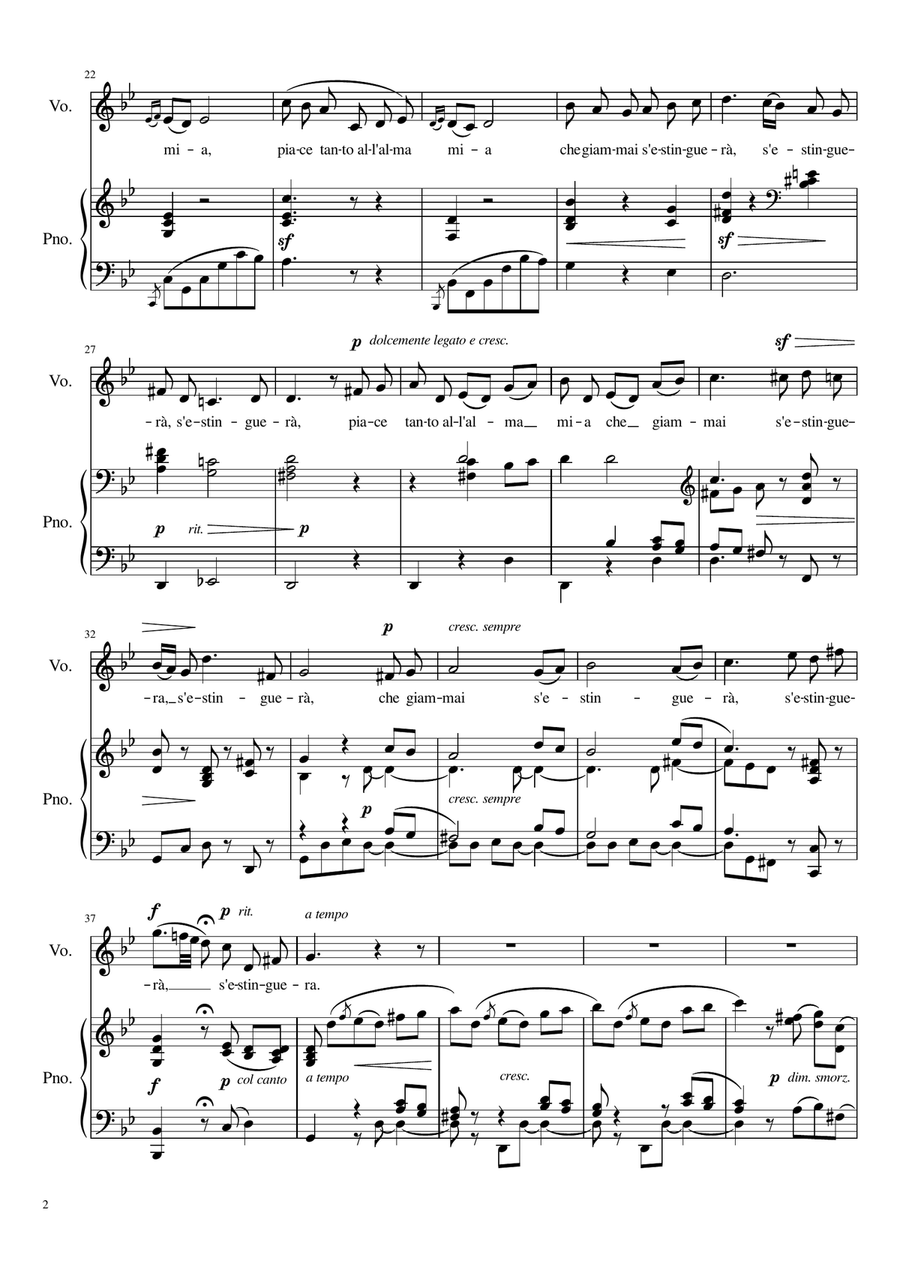 Il mio bel foco - G Minor Voice Solo scores gallery preview page 3